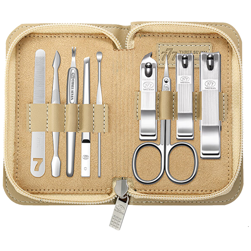 777指甲刀套装九件套大号指甲钳修眉剪GNT-W011(颜色随机)