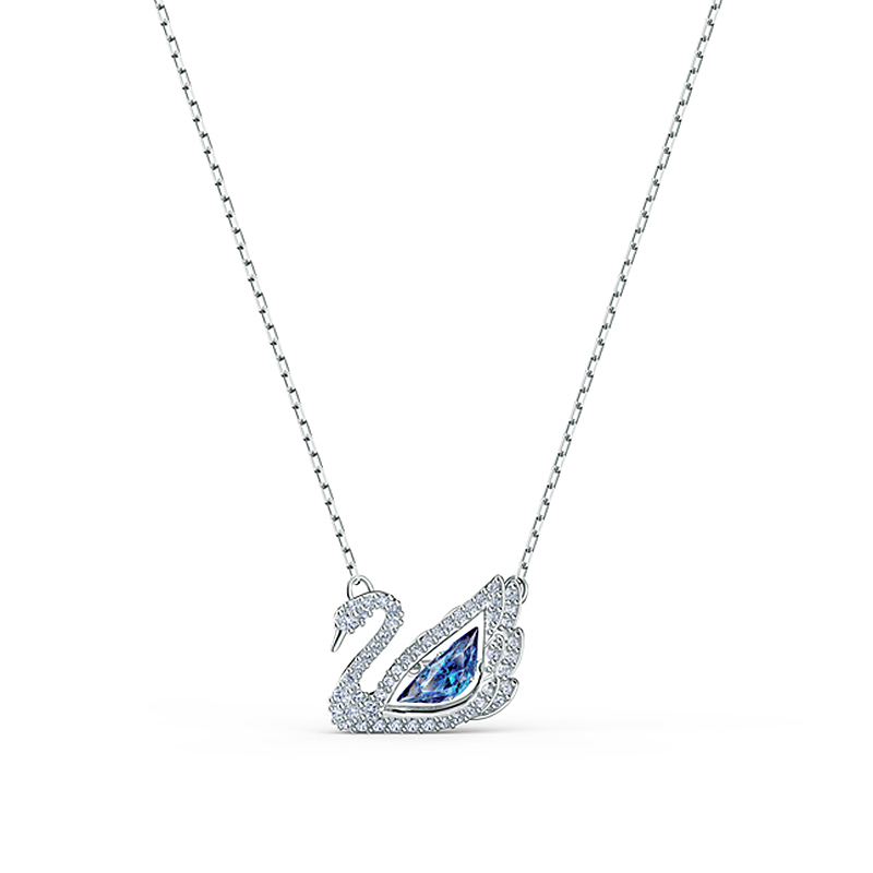 施华洛世奇(SWAROVSKI)125周年纪念款蓝天鹅跳动的心水晶项链 5533397
