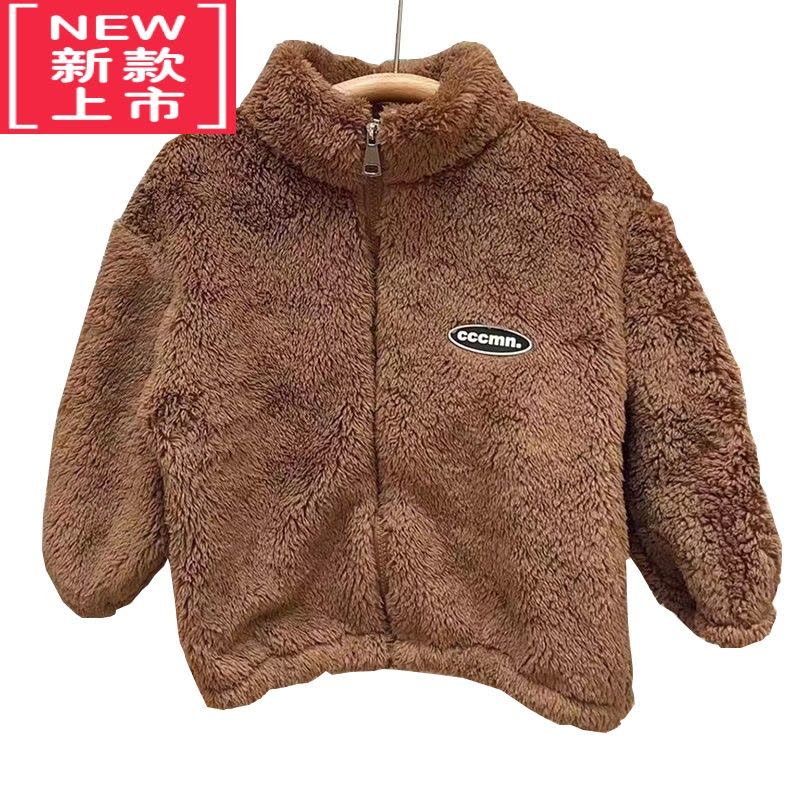 可莉允宝宝毛毛棉服 2022冬装新款男童女童童装儿童加绒加厚外套wt-b128图片