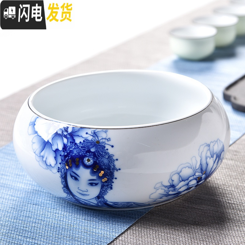 三维工匠水仙花盆陶瓷无孔铜钱碗莲睡莲水培绿萝容器大号玻璃多肉盆批发 粗陶茶洗-喜上眉梢 大花盆容器高清大图