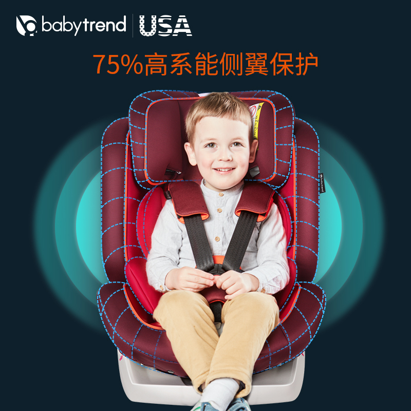 美国Babytrend钢骨架儿童汽车安全座椅婴儿宝宝车载安全座椅0-4-12岁isofix紫色