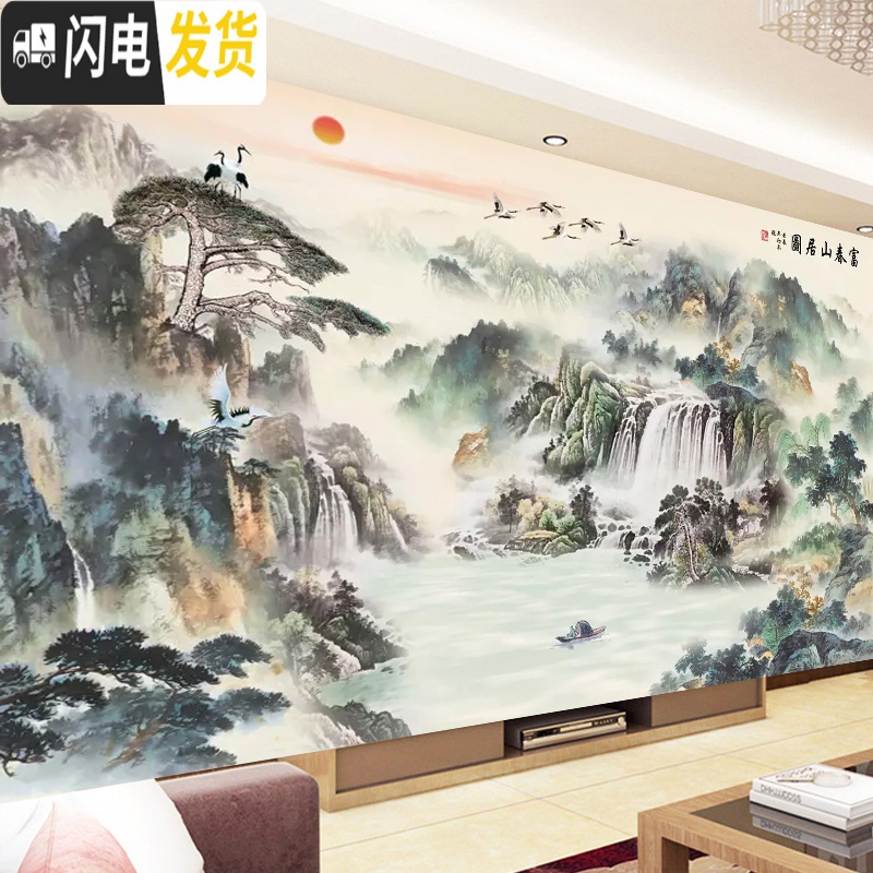 三维工匠5d钻石画2019年新款富春山居图满钻水钻十字绣客 [满钻][富春山居图310*120CM][多配30钻送工具高清大图