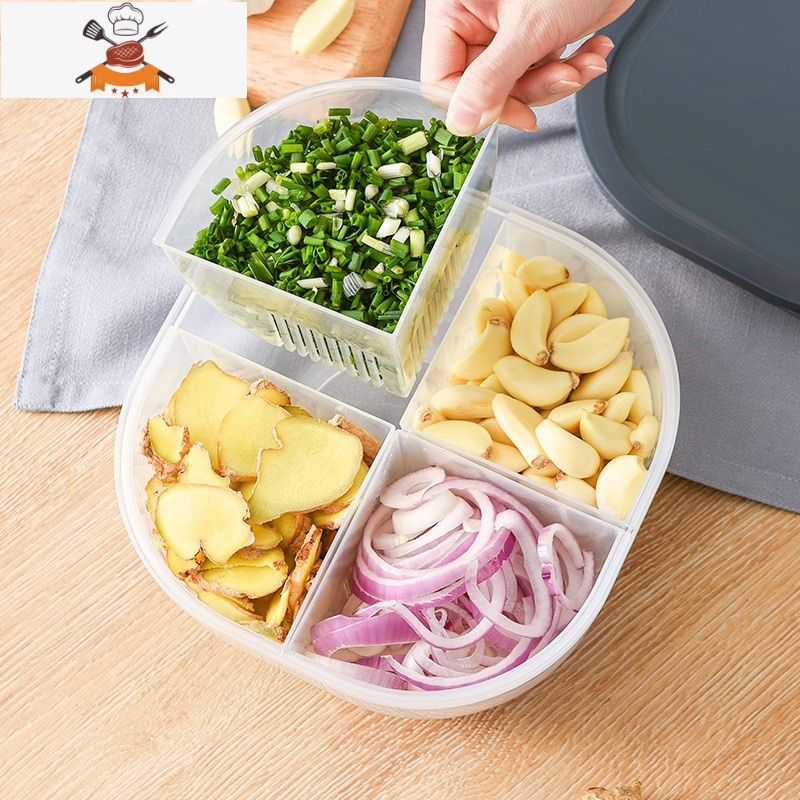 大号葱花保鲜盒分隔葱姜蒜蔬菜冰箱收纳盒厨房收纳盒子