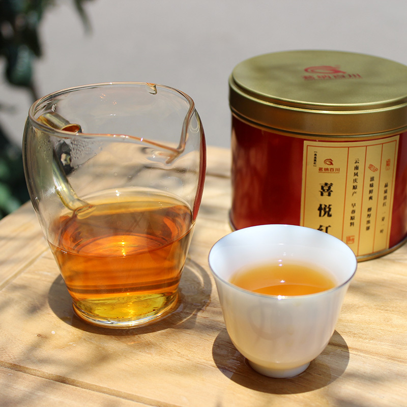 茗纳百川 滇红茶云南散装凤庆红茶茶叶 喜悦红50克*3罐装