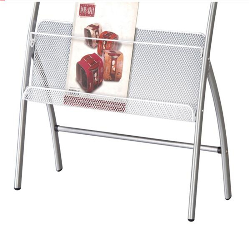 得力(deli) 四层铝合金夹条 杂志展示架63.5*27*82cm 9301
