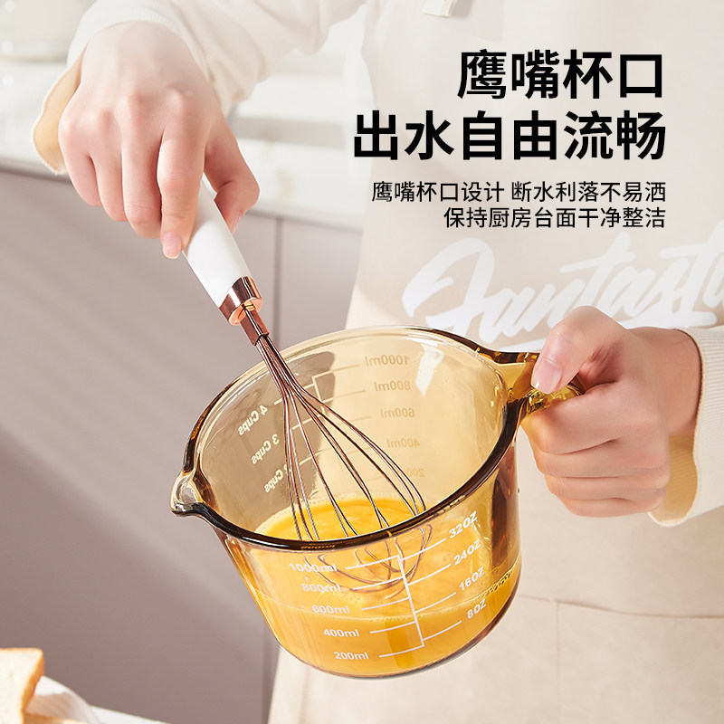 苏宁量杯带刻度微波炉可用玻璃量杯带把手大容量食品级烘焙用2112高清大图