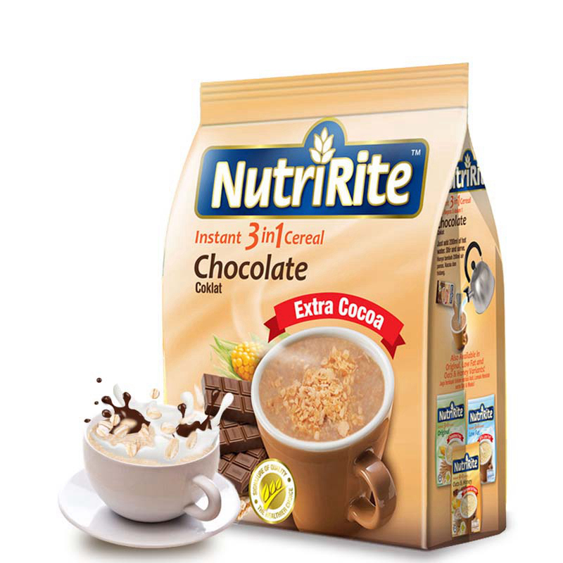 美趣力(NutriRite)即溶3合1巧克力味麦片 504g(28g*18包) 马来西亚进口冲饮谷物早餐