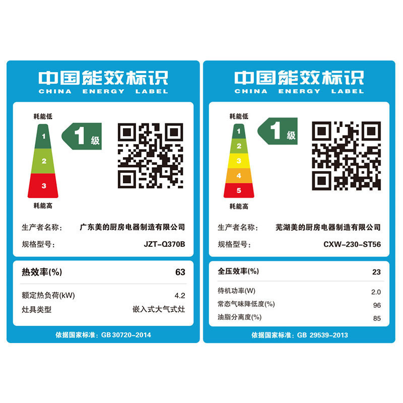 美的(Midea)欧式触控式抽油烟机燃气灶具烟灶套餐ST56+Q370B 20立方风量(天然气)