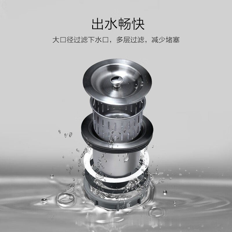 九牧(JOMOO) 厨房水槽家用304不锈钢拉丝工艺厚洗菜洗手槽洗碗池水盆洗菜盆06119/06156高清大图