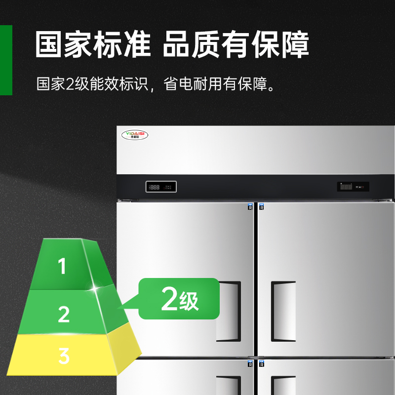 意黛斯(YIDAISI)商用四门全冷藏风冷冰箱 大容积酒店饭店食堂厨房冰箱四门冰柜冷藏冷冻保鲜柜电冰箱LBRFL4C高清大图