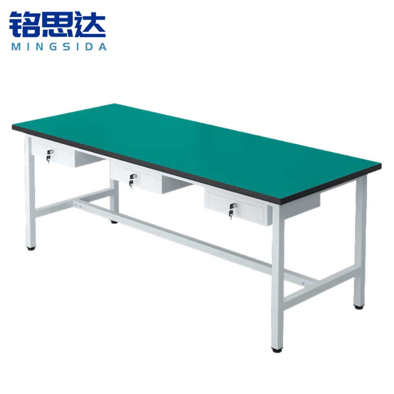 铭思达轻型防静电工作台200*80*75cm三抽张高清大图