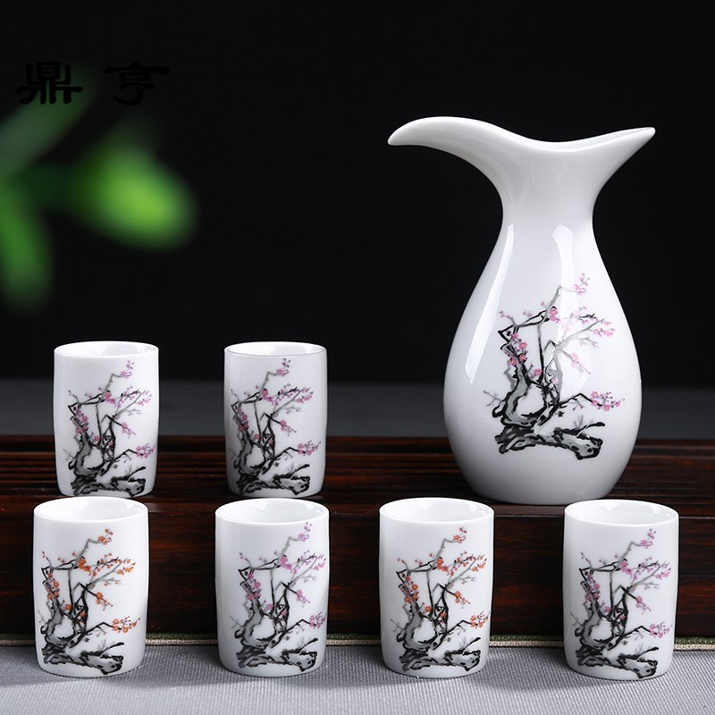 鼎亨陶瓷酒具套装酒壶酒杯醒酒器白酒杯烈酒杯分酒器黄酒清酒壶小