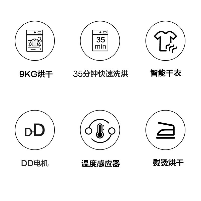 三星(SAMSUNG)9kg公斤干衣机烘干机变频电机节能低噪家用大容量热泵烘干机白色DV90M5200QW/SC高清大图