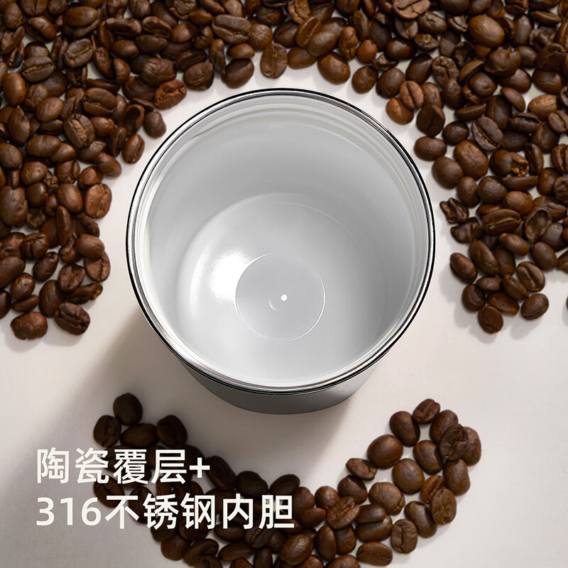 TKK咖啡杯保温杯外带便携陶瓷覆层内胆水杯男女士款车载316不锈钢杯高清大图