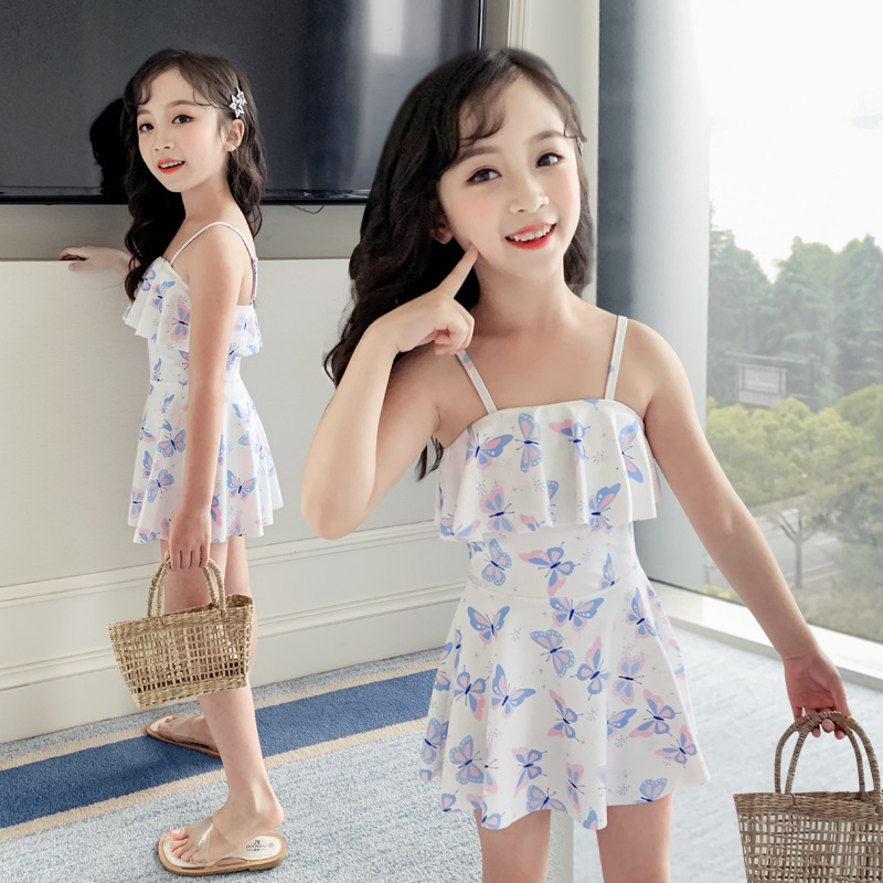 儿童泳衣女连体公主裙游泳衣宝宝女孩可爱女童小童幼儿中大童泳装吊带