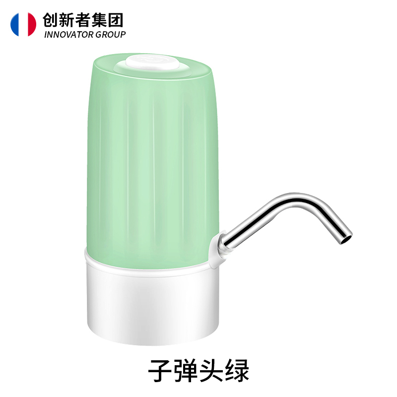 电动压水器上水器无线蓄电压水器自动吸水器饮水器抽水器桶装水压水器--小清新绿