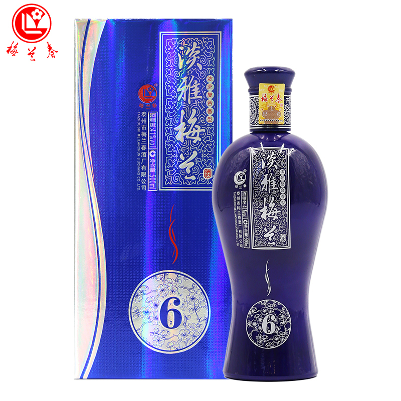 梅兰春 41.8度淡雅6 500ml双瓶 装(送礼袋)浓芝复合香型白酒 百姓口粮酒 中华老字号 产自江苏泰州