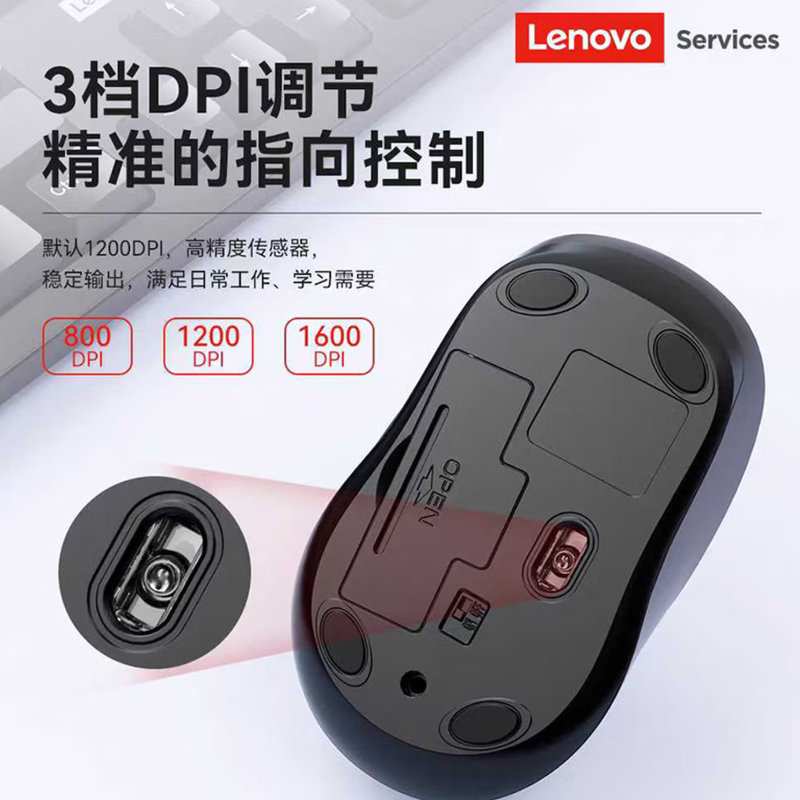 联想(Lenovo)无线键盘鼠标套装键鼠套装防溅洒设计 商务办公家用键盘 笔记本台式电脑通用 KN101高清大图