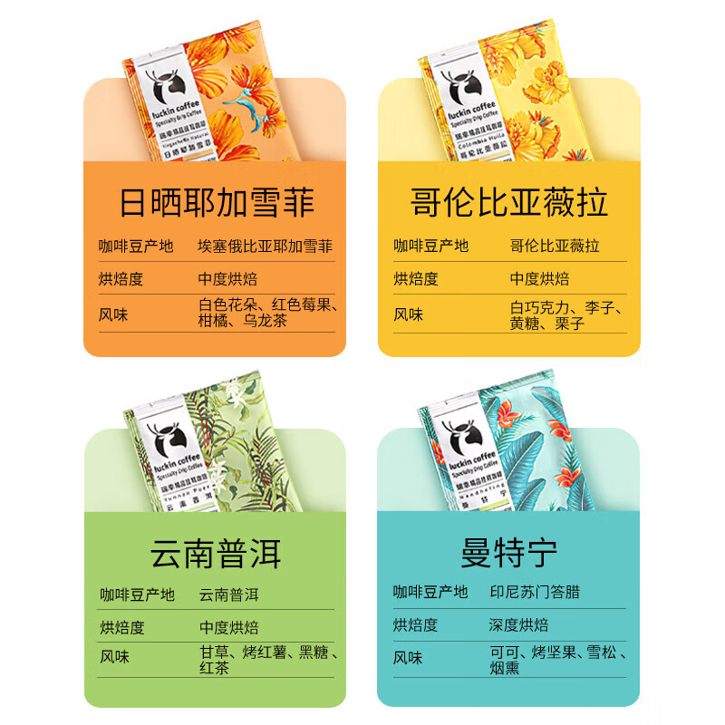 瑞幸咖啡 原产地精品挂耳咖啡 Mix混合装10g*8袋高清大图