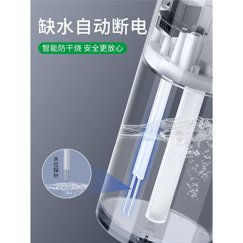 车载加湿器喷雾香薰空气净化器古达车用车内氛围灯迷你小型汽车雾化智能香薰机_黑色插电款负离子净化◆空气加湿◆无水断电送香薰