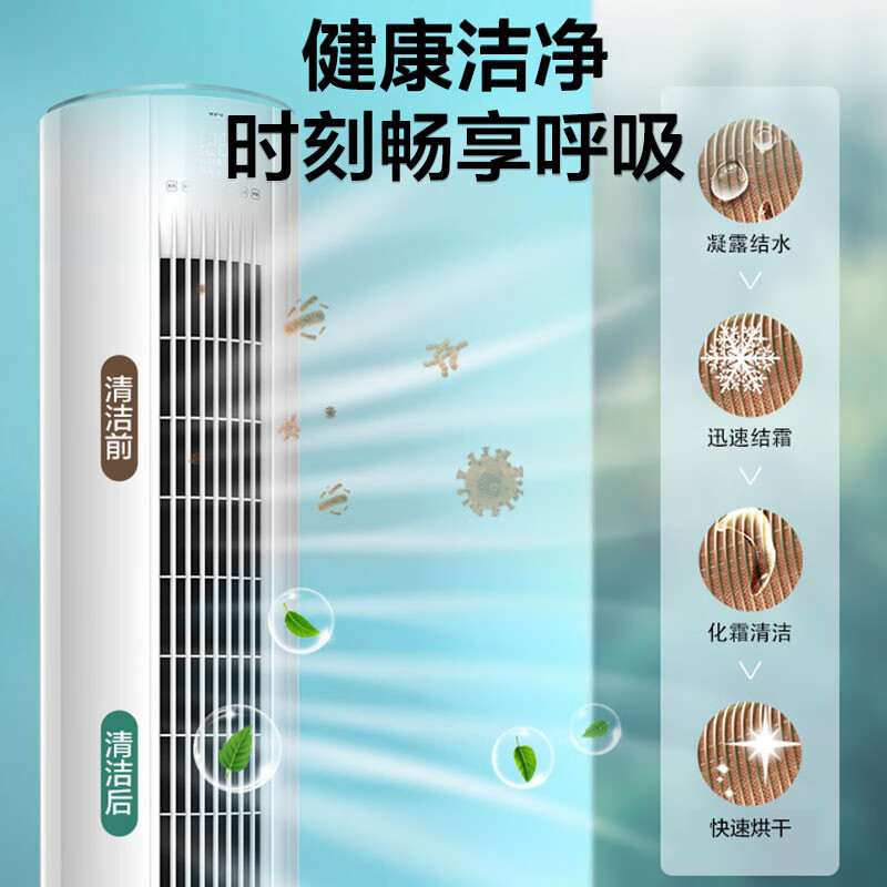 TCL空调大3匹 变频冷暖 柔风自清洁 圆柱立柜式空调柜机KFRd-72LW/DBp-BL23+B3高清大图