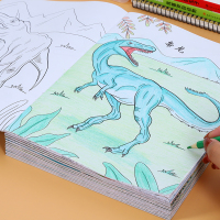本3-6-8-10岁 幼儿童填色本小学生画画书涂鸦4-5岁绘画册 恐龙6本含138个图案(不送彩铅)