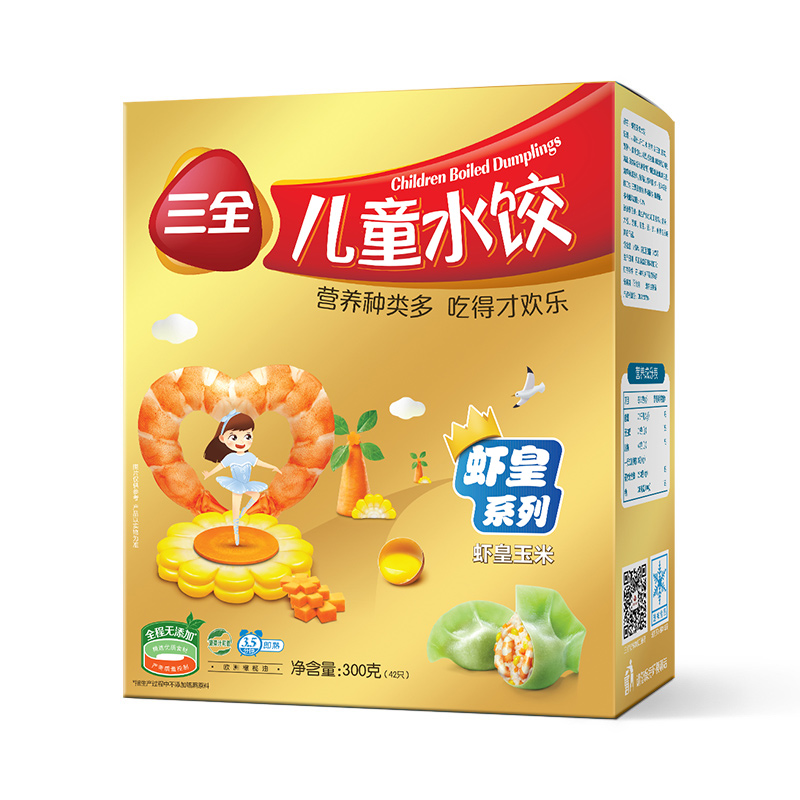 三全儿童300g虾皇玉米水饺