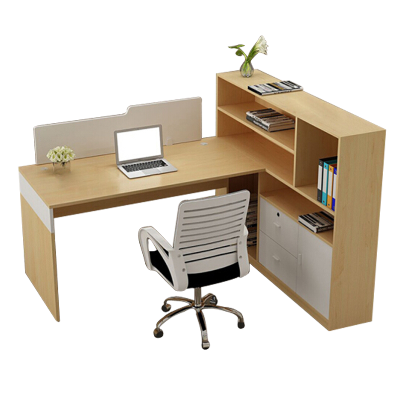 瑞丰杰 简约现代板式办公桌组合电脑桌 带书架柜子木质办公桌 老板桌