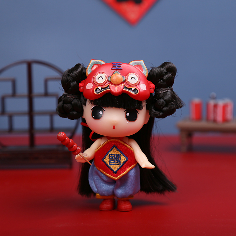 ddung冬己2020新年款新春福袋娃娃喜庆摆件喜乐送礼女孩娃娃