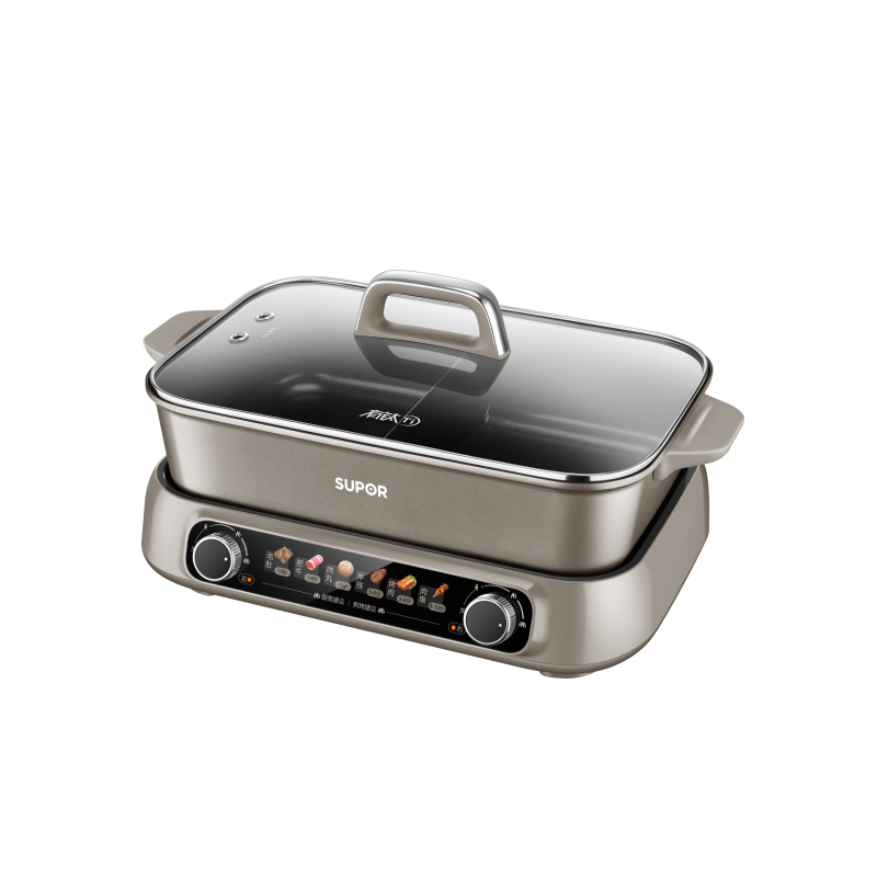 苏泊尔多功能电火锅H60FK833Y 大容量智能控温健康不粘设计高清大图