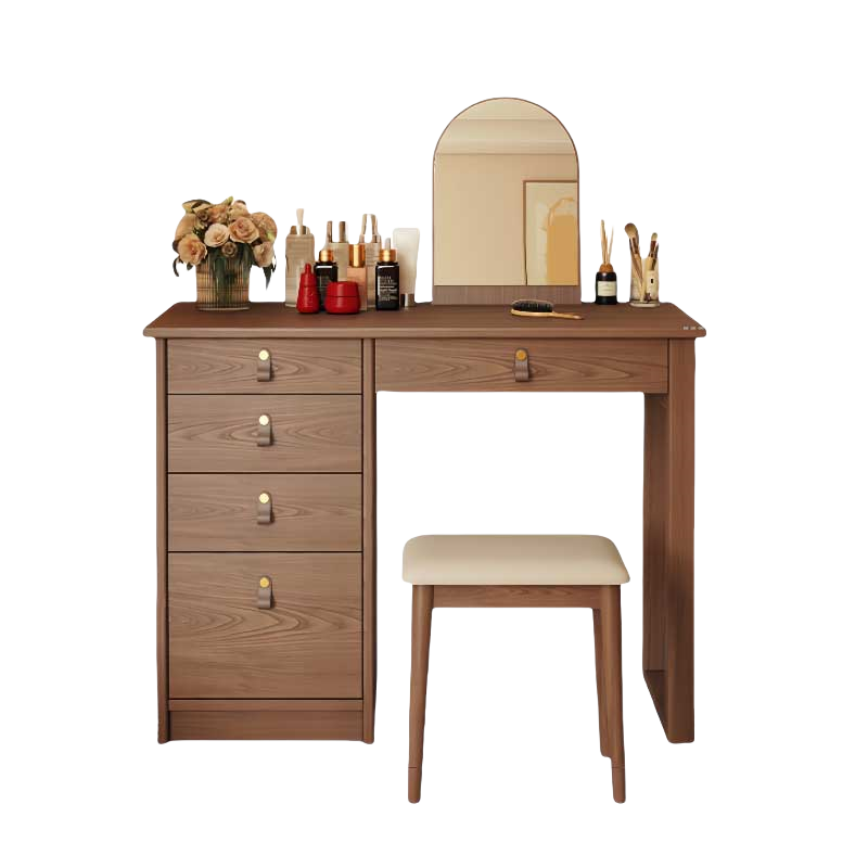 铭思达实木梳妆台80cm含镜凳套高清大图