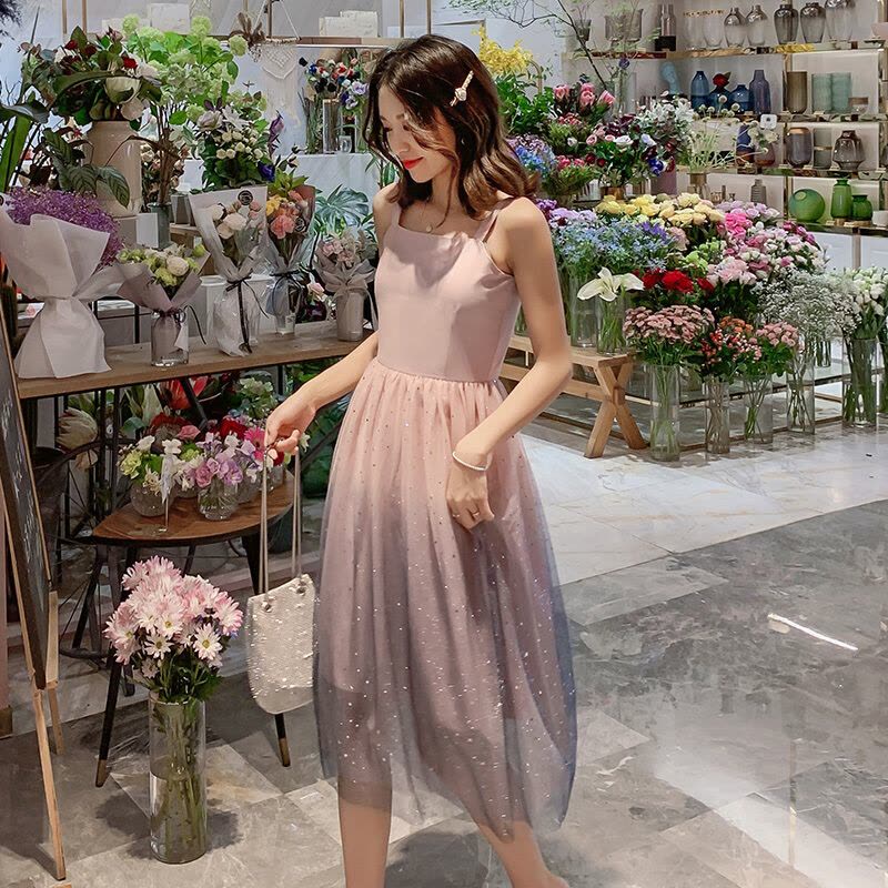 迪鲁奥(DILUAO)孕妇裙子夏装时尚中长款无袖背心裙外出夏装吊带仙女裙孕妇连衣裙 图片色图片