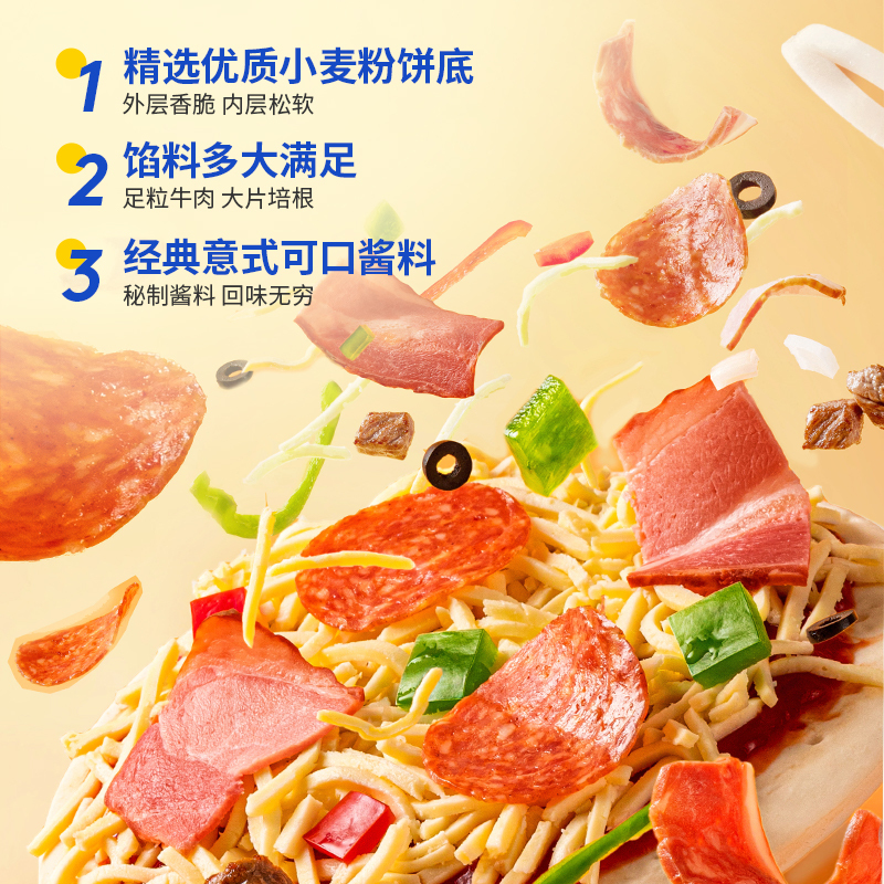 [小牛凯西]顺丰快递/jing东快递 披萨成品披萨火腿180g*5份 加热即食早餐空气炸锅比萨半成品pizza高清大图