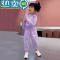 绿彩虹光女童春装套装2023新款中大童春季爱心卫衣洋气女孩休闲运动两件套