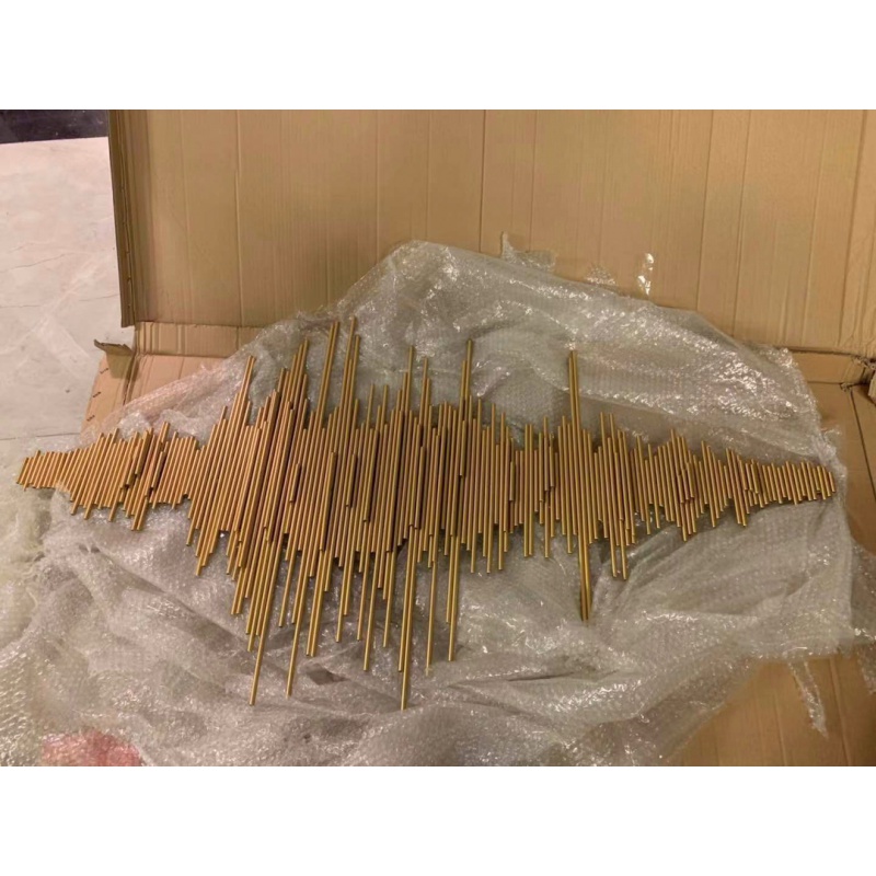 现代轻奢金属铁艺墙面装饰壁挂客厅沙发背景墙饰玄关创意壁饰挂件 三维工匠 B款150*70cm高清大图