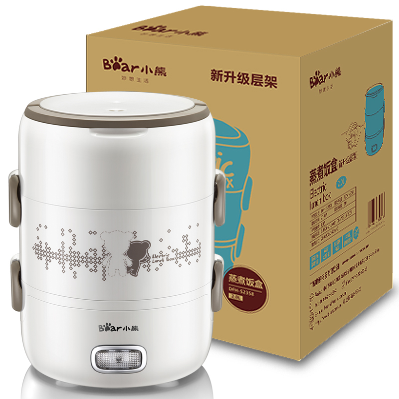 小熊(Bear) 电热饭盒三层保温饭盒不锈钢蒸煮饭神器便当盒DFH-S2358高清大图