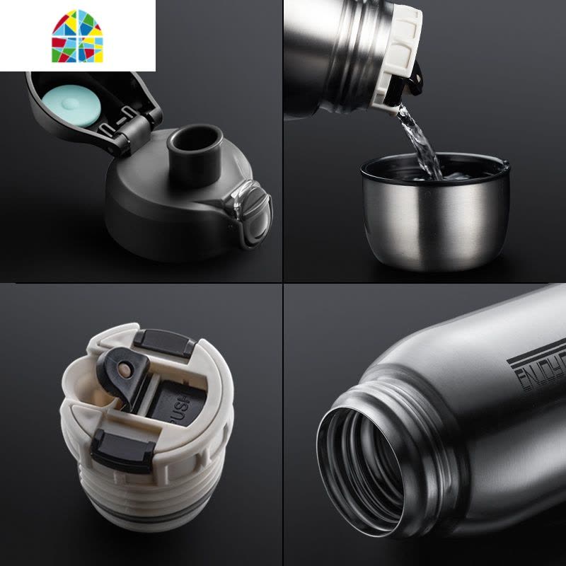 保温杯大容量1000ml男女士便携316不锈钢大号运动水壶杯子 FENGHOU 石榴红800ML图片