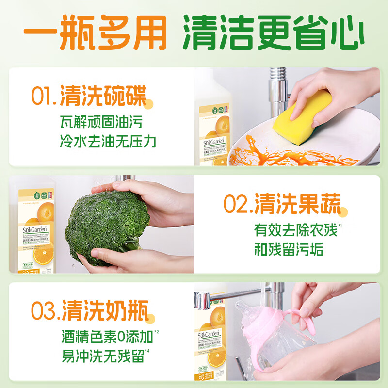 SukGarden蔬果园橘彩星光果蔬餐具净(泵装)1.28kg高清大图