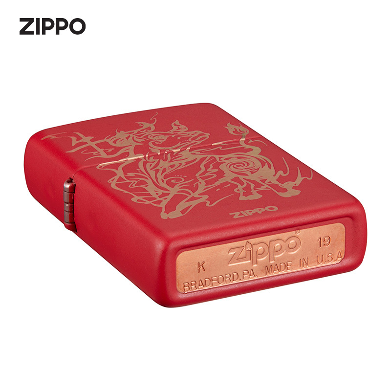 Zippo芝宝打火机防风煤油打火机之宝鸿运当牛LZERA233G-0062生日礼物 礼品火机-新机无油 鸿运当牛