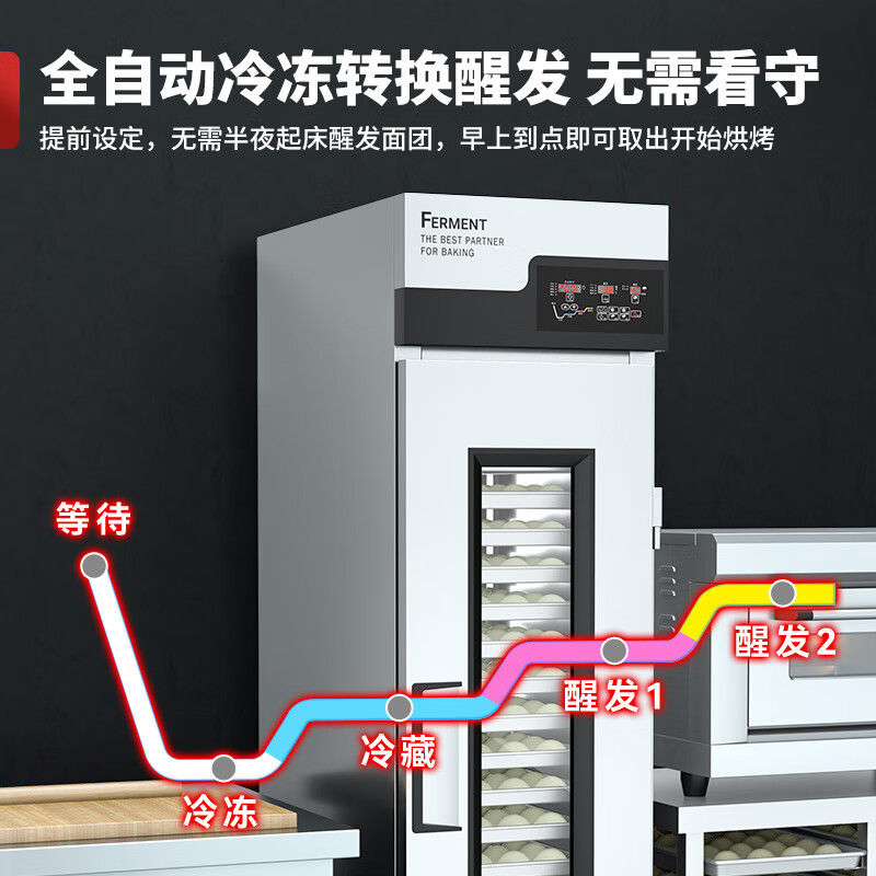 喜莱盛发酵箱商用醒发箱馒头面包发酵机喷雾款冷藏冷冻发酵柜大容量醒面箱面食发面机 YH-36DF(单门)高清大图