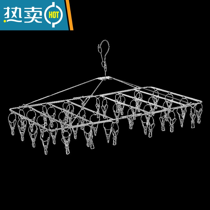 敬平晒袜子器不锈钢多夹子袜架挂钩晾衣架家用多功能衣夹挂衣内裤夹 双层圆形[防风][20夹]高清大图