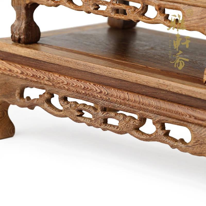 红木刻工艺品佛像摆件底座鸡翅木质长方形实木托架奇石石头盆景