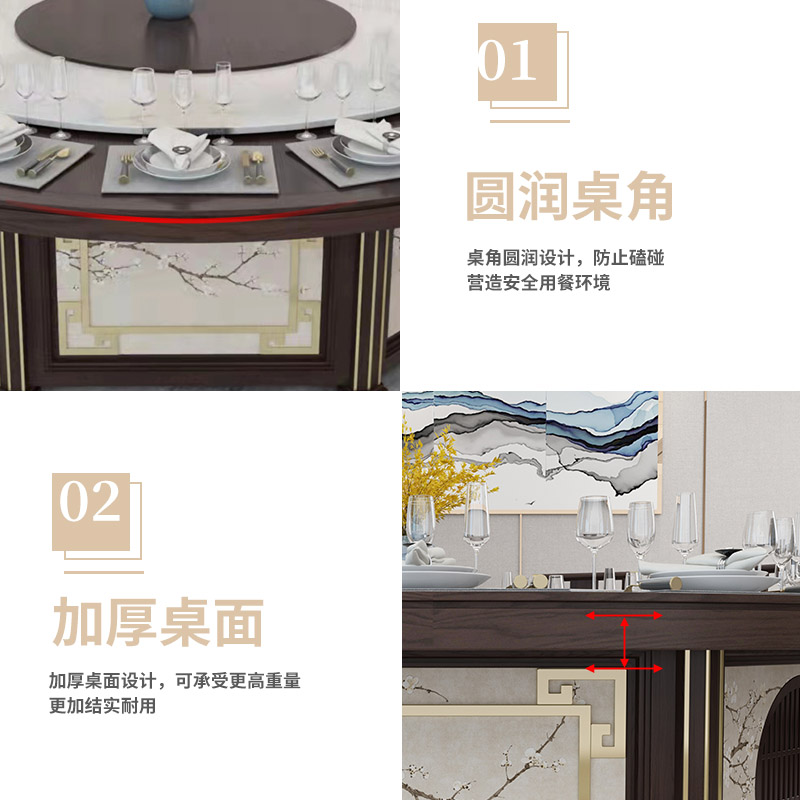 匡大 餐桌实木餐桌 圆餐桌1.8米手动餐桌KDT914高清大图