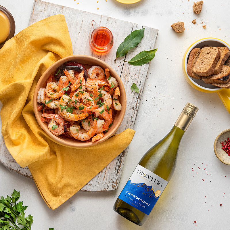 干露红酒缘峰霞多丽干白葡萄酒智利进口白葡萄酒整箱六支装750ml高清大图