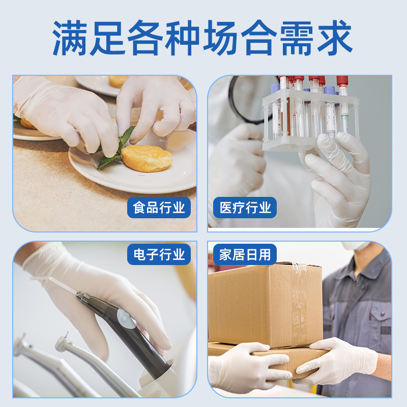 医用一次性医疗外科检查无粉白色橡胶乳胶手套无菌医生专用医用手套无菌专用食品级-(无粉)-20只-S码