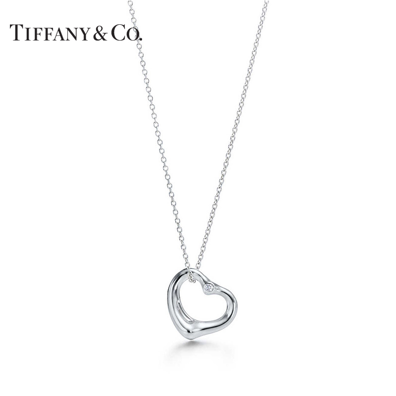 TIFFANY&CO.蒂芙尼925银心扉镶嵌宝石项链高清大图