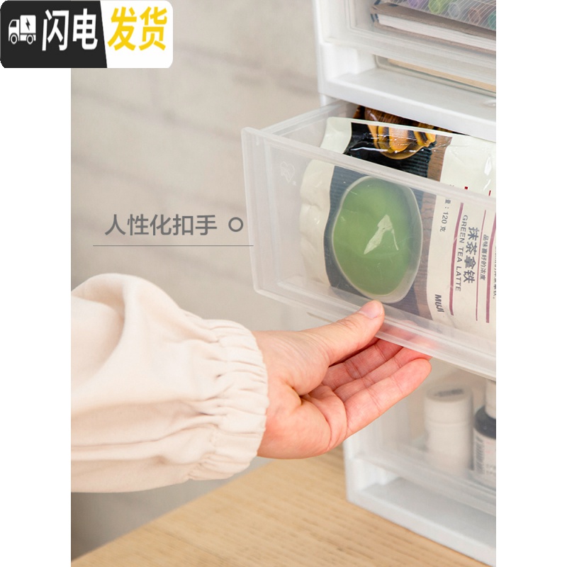 三维工匠透明抽屉式收纳箱小物品零食文具药品化妆品爱丽丝桌面收纳高清大图
