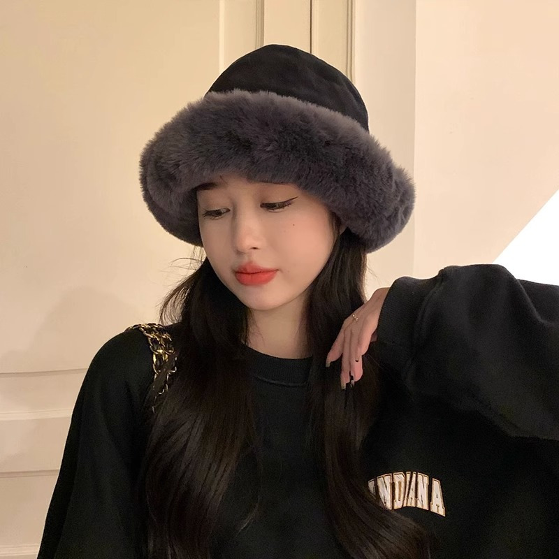 冬季毛绒渔夫帽女加厚防寒百搭蒙古帽保暖加绒加厚秋冬护耳帽子女