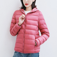 雅鹿冬装轻薄时尚羽绒服女2019新款休闲百搭短款连帽保暖羽绒外套