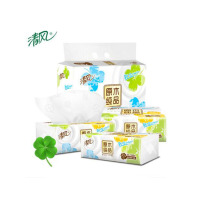 清风抽纸3层100抽24包整箱批发原木就你餐巾纸面巾纸压花实惠装